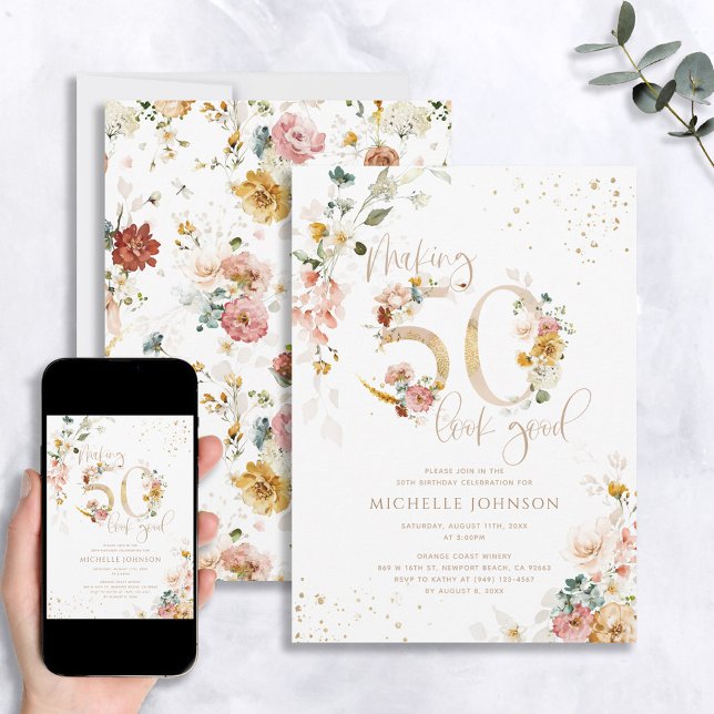 Invitación Hacer que 50 parezca un buen cumpleaños botánico d (Subido por el creador)