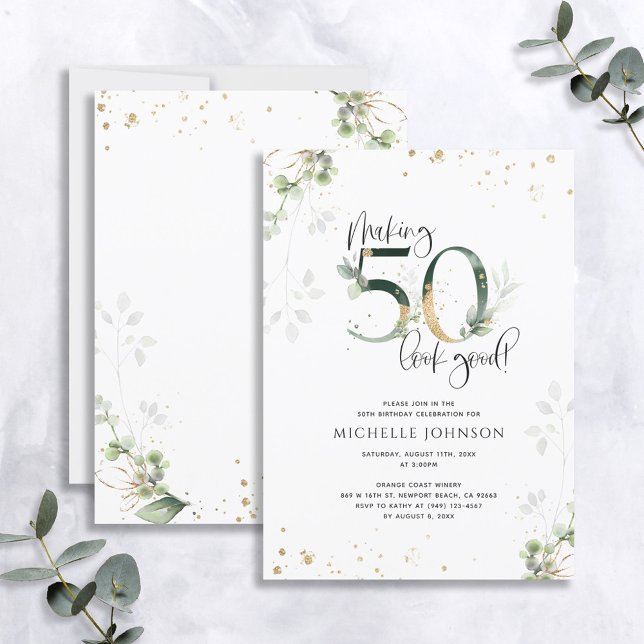Invitación Hacer que 50 parezca un buen cumpleaños botánico d (Subido por el creador)