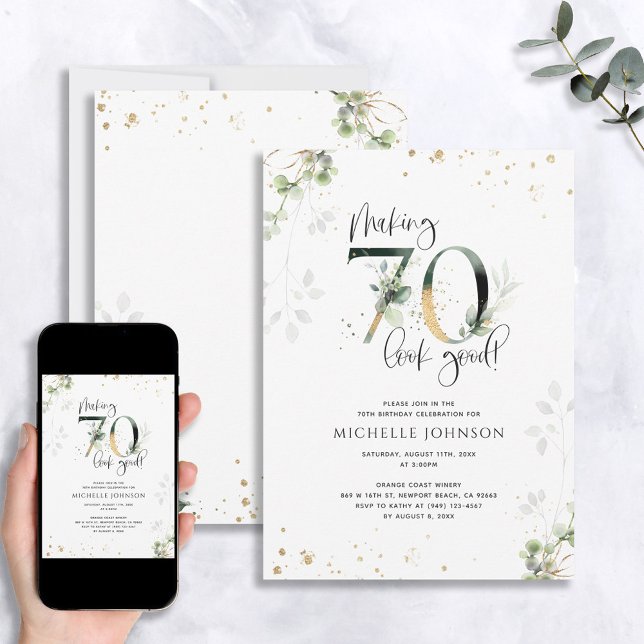 Invitación Hacer que 70 parezca un buen cumpleaños botánico d (Subido por el creador)
