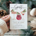 Invitación Hacer que los espíritus brillen Navidades mínimos<br><div class="desc">A cualquiera que planee una fiesta de vacaciones le encantarán nuestros objetos con un encantador cóctel de Navidades pintado a mano. Este Fiesta Navidad invita a combinar sin esfuerzo la elegancia festiva con la practicidad. El diseño de los espíritus pintados le da un toque de calidez y capricho, perfecto para...</div>