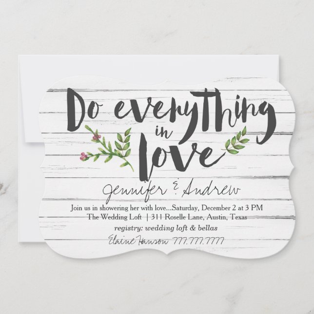 Invitación Hacer todo lo posible por amar a la novia (Anverso)
