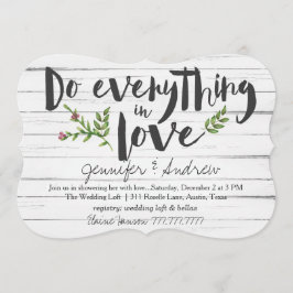 Invitación Hacer todo lo posible por amar a la novia