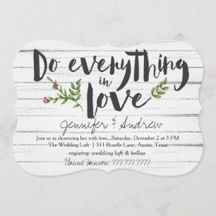 Invitación Hacer todo lo posible por amar a la novia