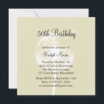 Invitación Hacer un deseo<br><div class="desc">Un flúo y delicado diente diente de león decora sutilmente esta invitación a la fiesta de cumpleaños. La parte posterior está decorada con semillas de león. Se puede personalizar fácilmente para cualquier edad de cumpleaños. Se muestra en el documento básico; sin embargo, recomiendo el peso y la textura del papel...</div>