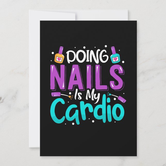 Invitación Hacer uñas es mi cardio (Anverso)