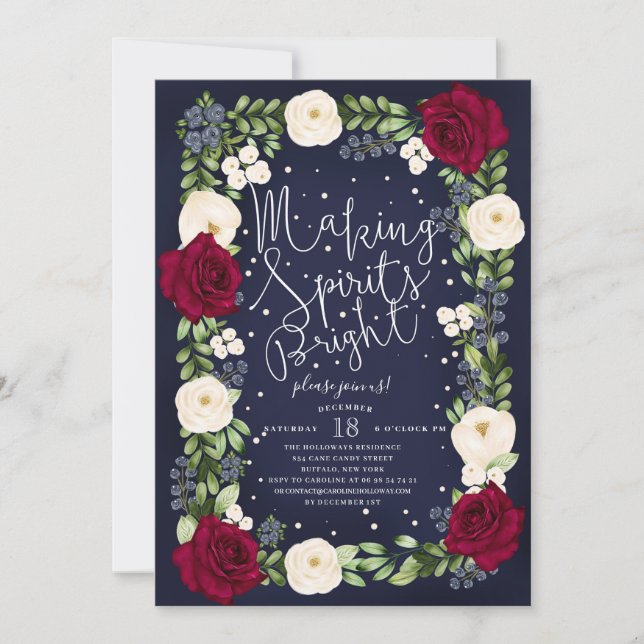 Invitación Haciendo bebidas espirituosas a la celebración de (Anverso)