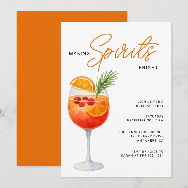 Invitación Haciendo Espíritus Brillantes Fiesta Moderna de Na (Anverso / Reverso)