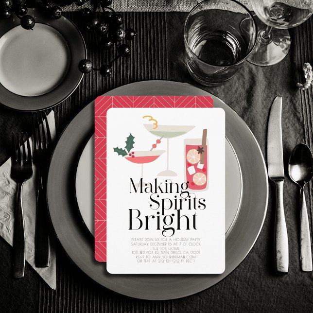 Invitación Haciendo Fiestas a los Navidades de cócteles Brill (Subido por el creador)
