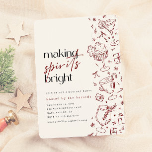 Invitación Haciendo Fiestas a los Navidades de Doodle brillan