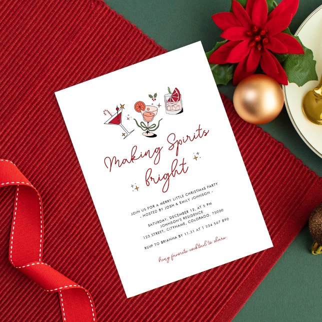 Invitación Haciendo Fiestas a Navidades manuscritos brillante (Subido por el creador)