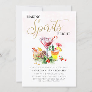 Invitación Haciendo Fiestas de cócteles a los Navidades Brill