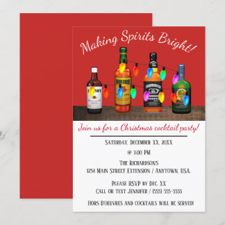 Invitación Haciendo Fiestas de cócteles a los Navidades Brill