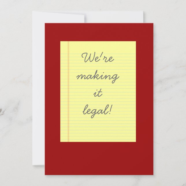 Invitación Haciéndolo boda legal (Anverso)
