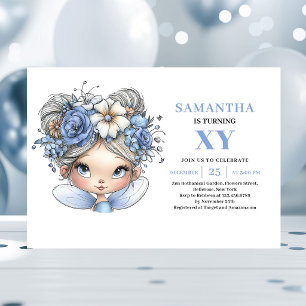 Invitación Hada Azul Encantada Cumpleaños 2 Magia