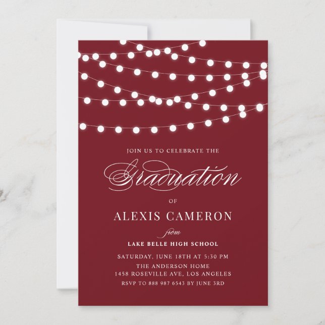 Invitación Hada Blanca enciende la fiesta de graduación de Bo (Anverso)