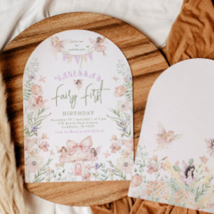 Invitación Hada caprichosa Cumpleaños primero Bosque encantad