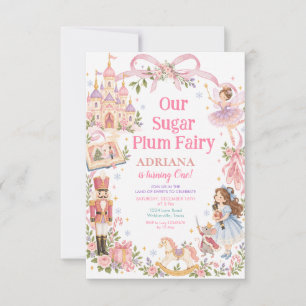 Invitación Hada de Azúcar de Plum Winter Ballet Copo de Nieve
