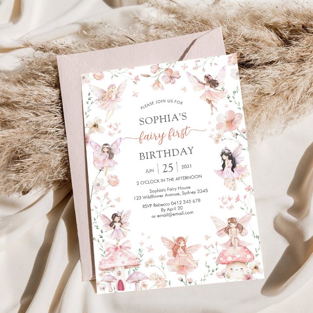 Invitación Hada de Flutter y Twirl Primera Cumpleaños 1 (Subido por el creador)