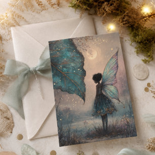 Invitación Hada de Hoja Encantada bajo la Luz de la Luna Acua