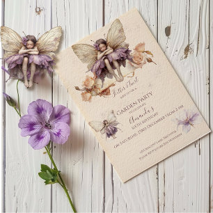 Invitación Hada de las flores Flutter y Twirl Cumpleaños de n