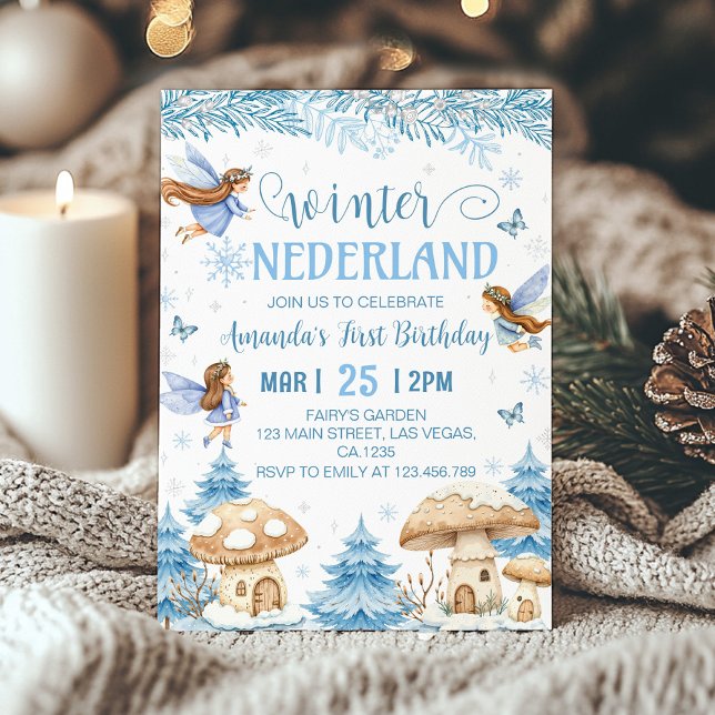 Invitación Hada de Onederland primer cumpleaños de invierno (Subido por el creador)