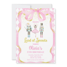 Invitación Hada de Rosa del País de las Golosinas 