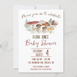 Invitación Hada de Woodland, Baby Shower con temas de hongos