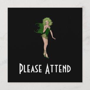 Invitación hada del verde del día de 3D St Patrick