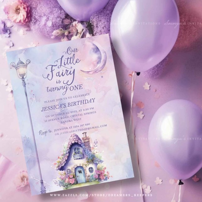 Invitación Hada Encantada Jardín Pink Purple Cumpleaños (Subido por el creador)