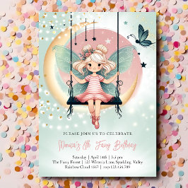 Invitación Hada encantada mágica en el cumpleaños de los niño