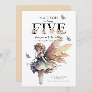 Invitación Hada mágica 5 cumpleaños