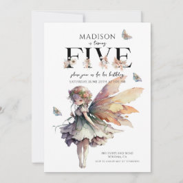 Invitación Hada mágica 5 cumpleaños