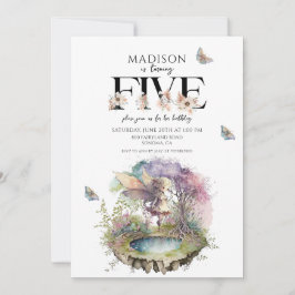 Invitación Hada mágica 5 cumpleaños