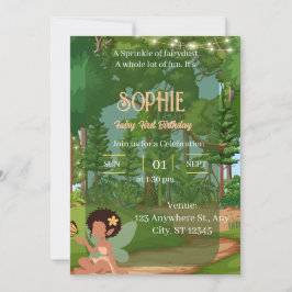 Invitación Hada Mágica del Bosque con Mariposa