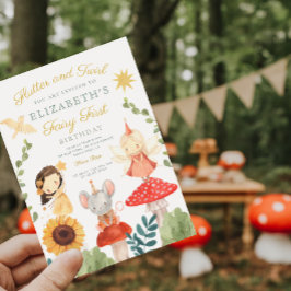 Invitación Hada Mágica Primer Cumpleaños Mushroom Woodland In