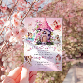 Invitación Hada mágica rosa Rubor Floral Garden Baby Shower