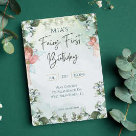 Invitación Hada primera plantación de bosque primer cumpleaño