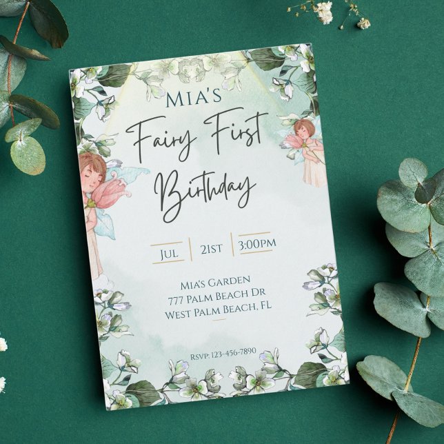 Invitación Hada primera plantación de bosque primer cumpleaño (Subido por el creador)