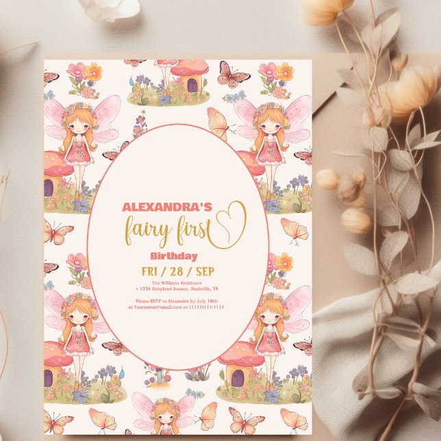 Invitación Hada primera plantación de bosque primer cumpleaño (Subido por el creador)