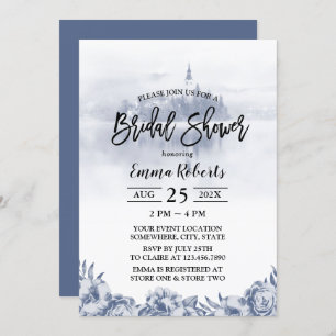 Invitación Hada Tale Misty Lake Vintage Floral Bridal Shower