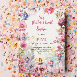 Invitación Hadas de huerto acuarela cumpleaños