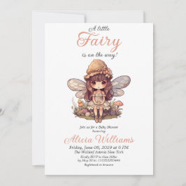 Invitación Hadas encantadas con hongos Chica Baby Shower