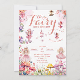 Invitación hadas pequeña princesa primer cuento cumpleaños 