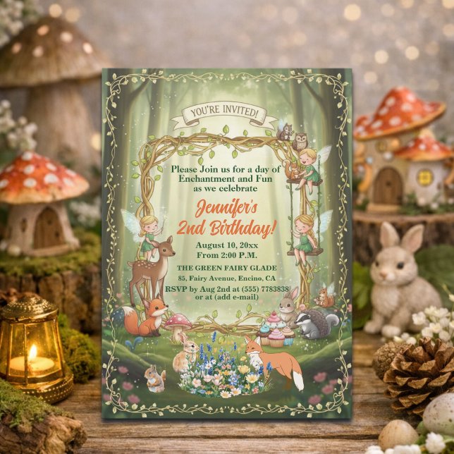 Invitación Hadas Pequeñas Bosque Caprichoso Cumpleaños 2 (Subido por el creador)