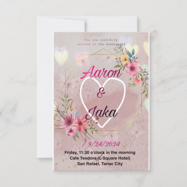 Invitación haga de su boda un día inolvidable (Anverso)