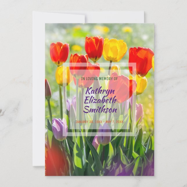 Invitación Haga sus propios tulipanes de la primavera de la (Anverso)