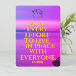 Invitación "Haga todo lo posible para vivir en paz con