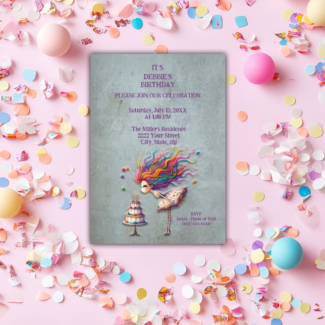 Invitación Haga un Chica De Cumpleaños Temprano (Subido por el creador)