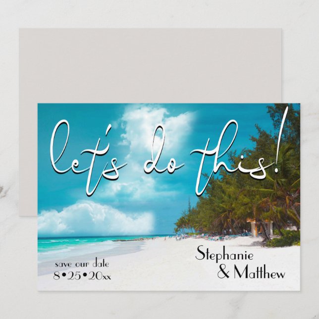 Invitación Hagamos esta playa salve la fecha (Anverso / Reverso)
