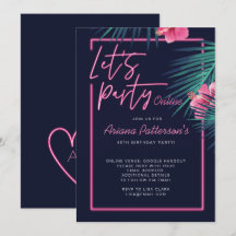 Hagamos Fiesta en línea el cumpleaños tropical neó